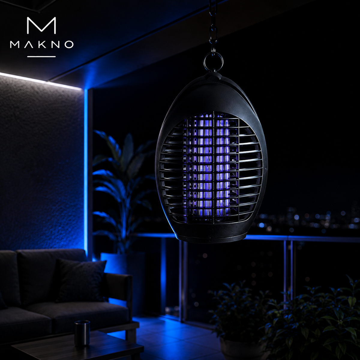 MAKNO MosquitoGuard UV™ – Lámpara Antimosquitos Eléctrica con Luz Ultravioleta y Sistema de Eliminación Automática