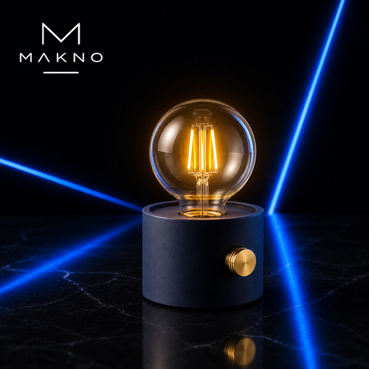 MAKNO RetroGlow™ – Lámpara LED Vintage Regulable con 4 Filamentos y Luz Cálida